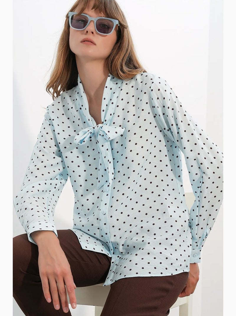 Camicia in popeline a pois bdart Blu cielo - Kiabi