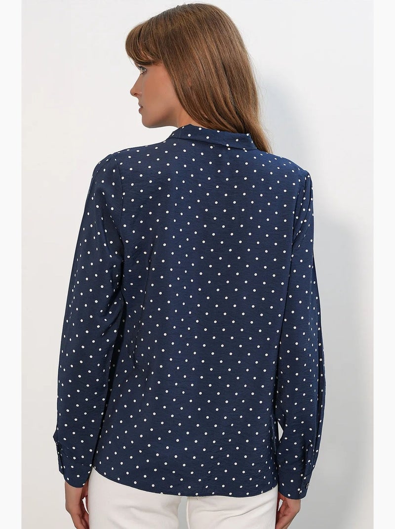 Camicia in popeline a pois bdart Blu marino - Kiabi