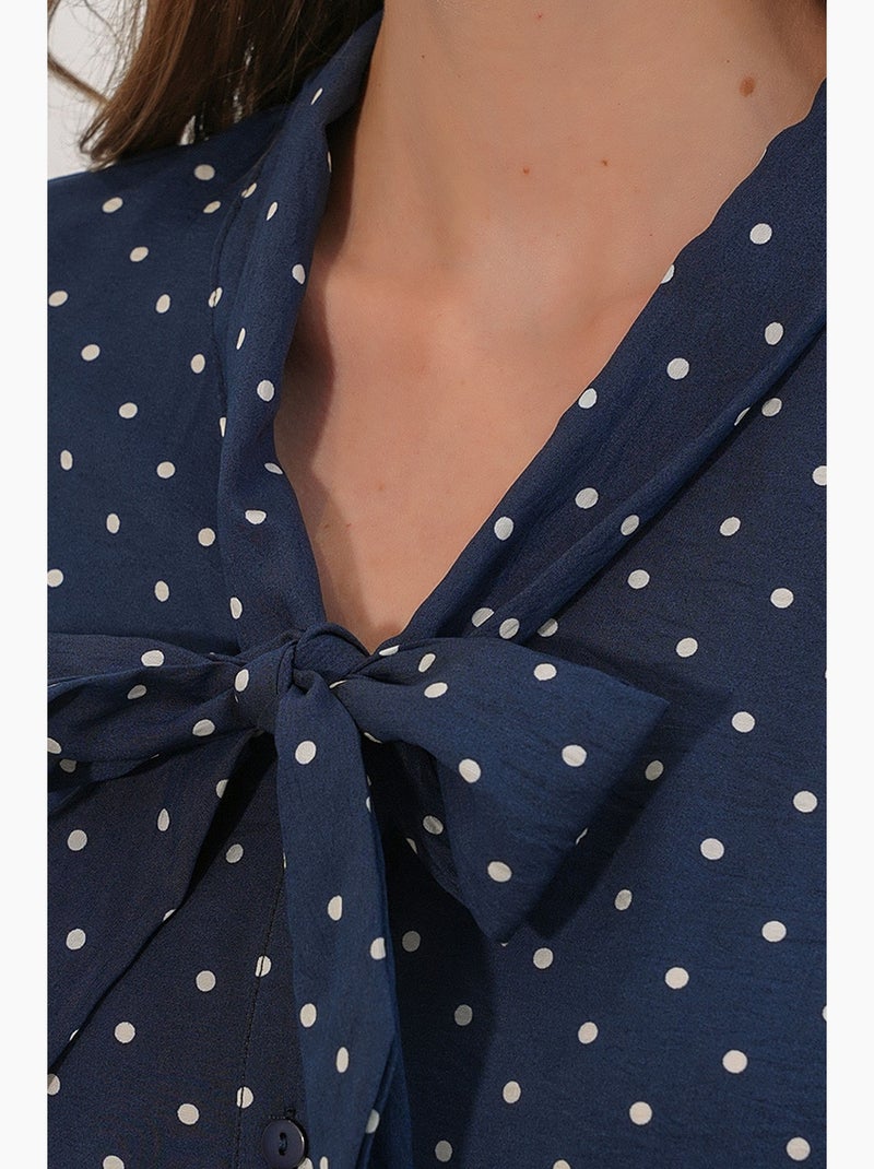 Camicia in popeline a pois bdart Blu marino - Kiabi