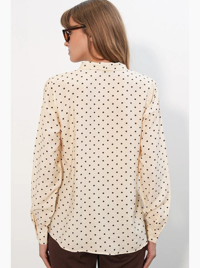 Camicia in popeline a pois bdart Crema - Kiabi