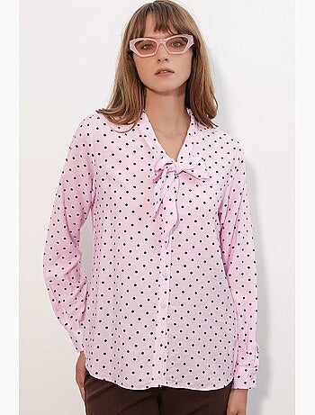 Camicia in popeline a pois bdart