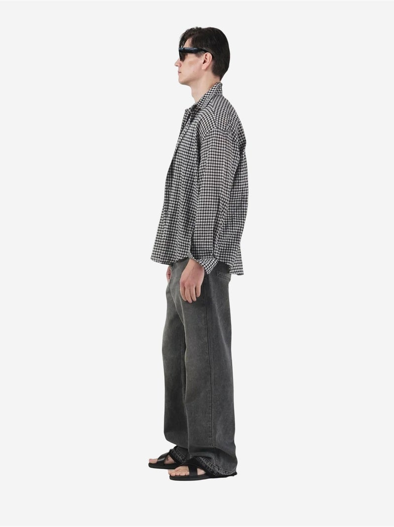 Camicia in popeline a quadri da uomo giesto Grigio scuro - Kiabi