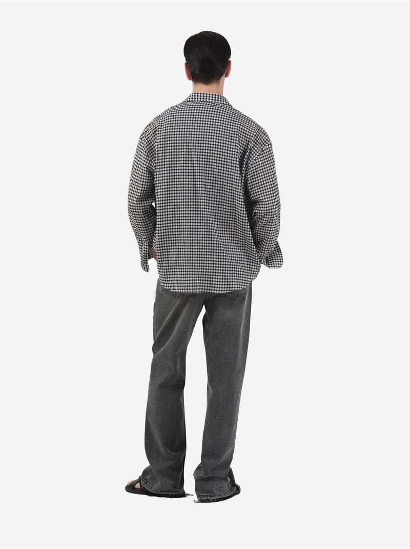 Camicia in popeline a quadri da uomo giesto Grigio scuro - Kiabi