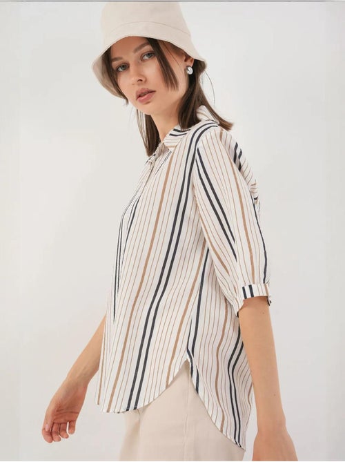 Camicia in popeline a righe bdart - Kiabi Camicia in popeline a righe bdart - Kiabi