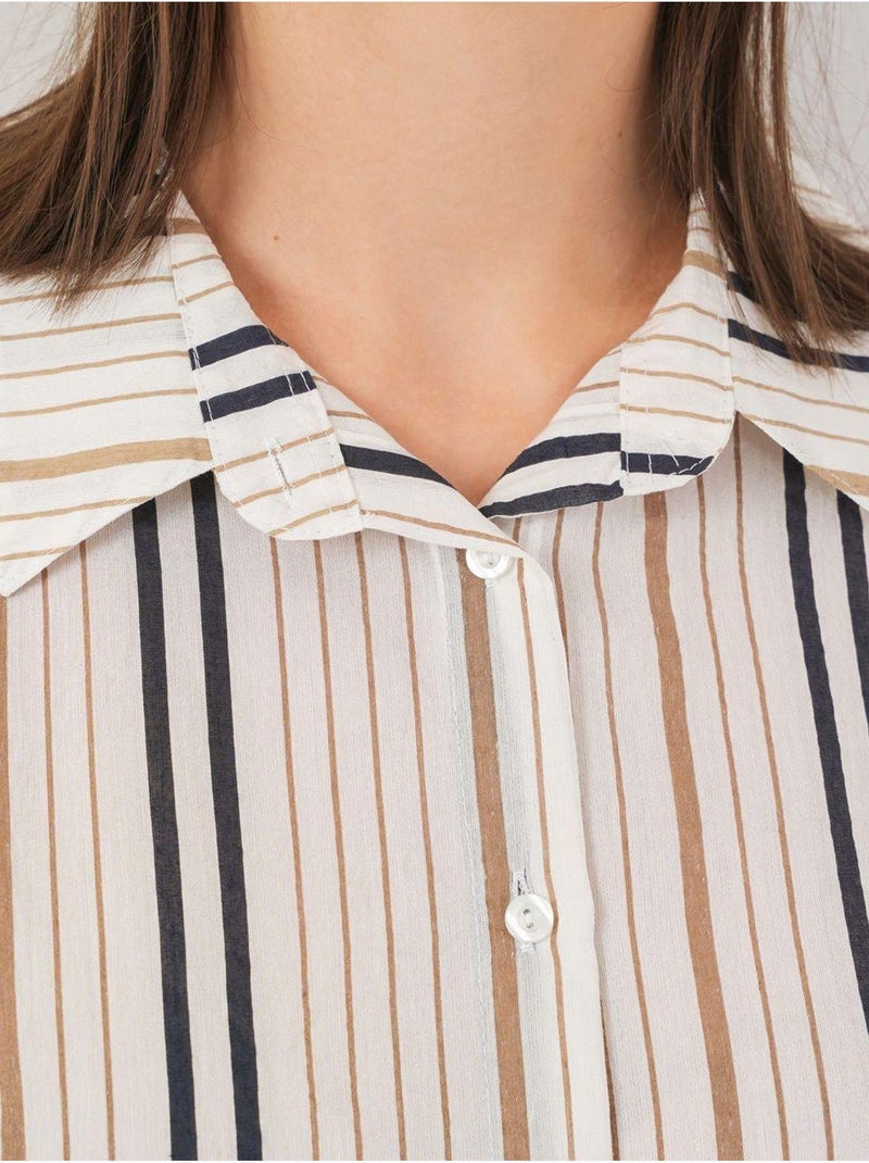 Camicia in popeline a righe bdart Bianco sporco - Kiabi