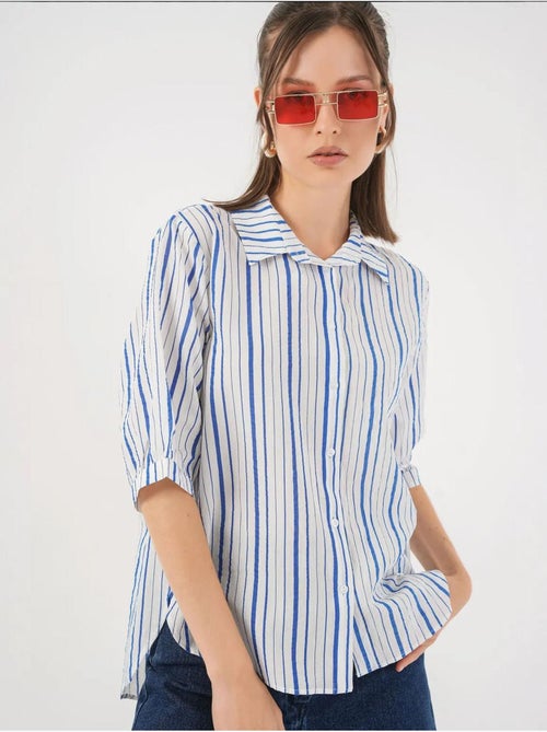 Camicia in popeline a righe bdart - Kiabi Camicia in popeline a righe bdart - Kiabi