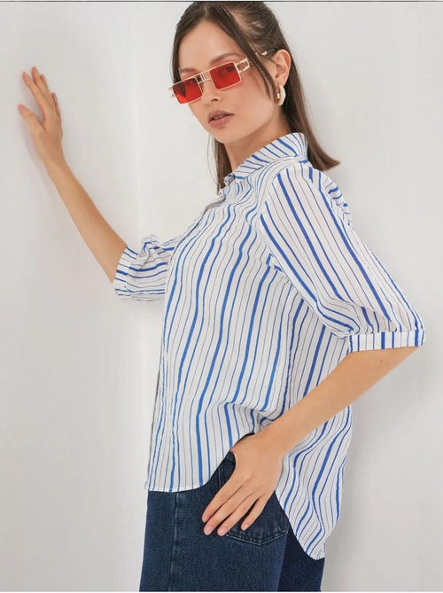 Camicia in popeline a righe bdart - Kiabi Camicia in popeline a righe bdart - Kiabi
