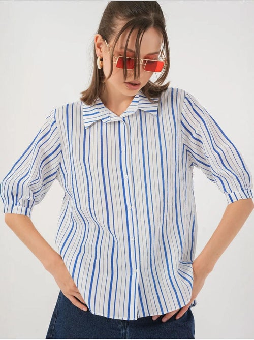 Camicia in popeline a righe bdart - Kiabi Camicia in popeline a righe bdart - Kiabi