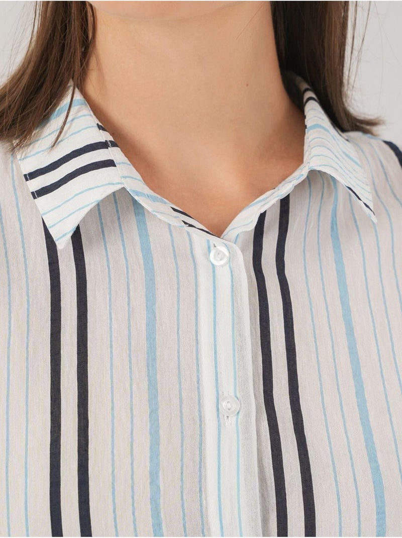 Camicia in popeline a righe bdart Blu pastello - Kiabi