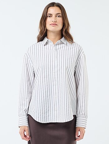 Camicia in popeline tinta unita