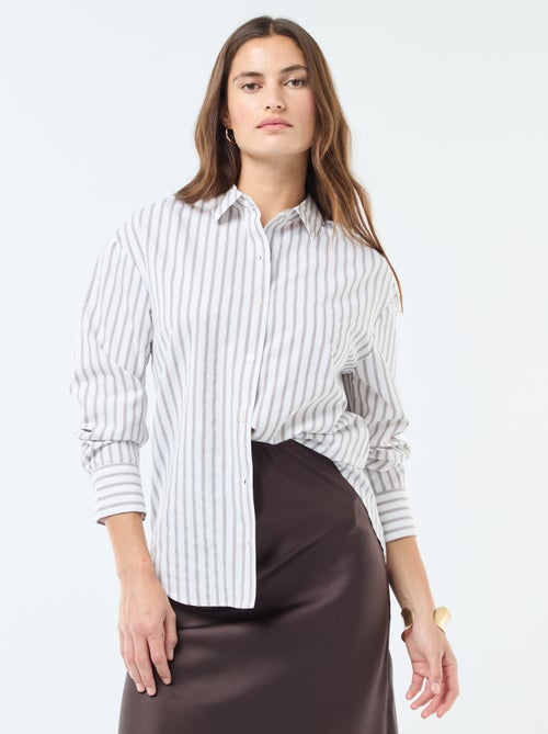 Camicia in popeline a righe - Kiabi