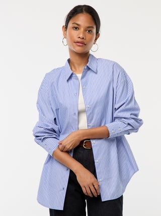 Camicia in popeline a righe