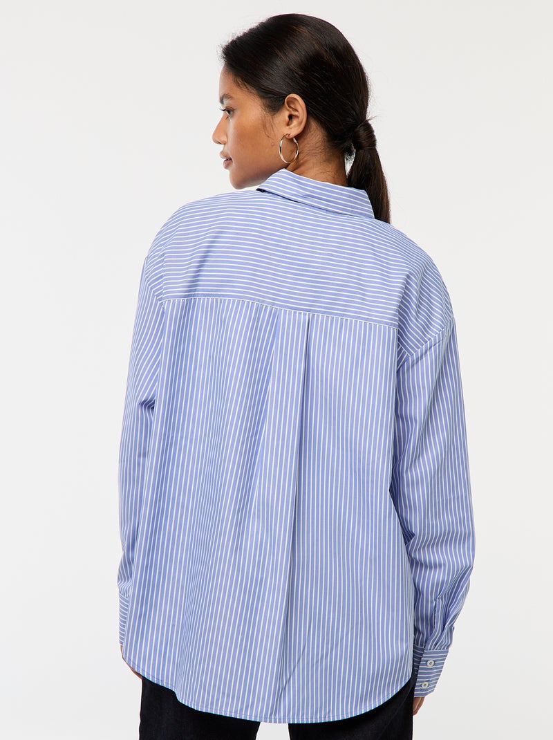 Camicia in popeline a righe Blu - Kiabi