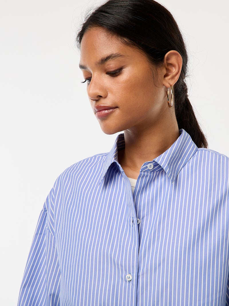 Camicia in popeline a righe Blu - Kiabi