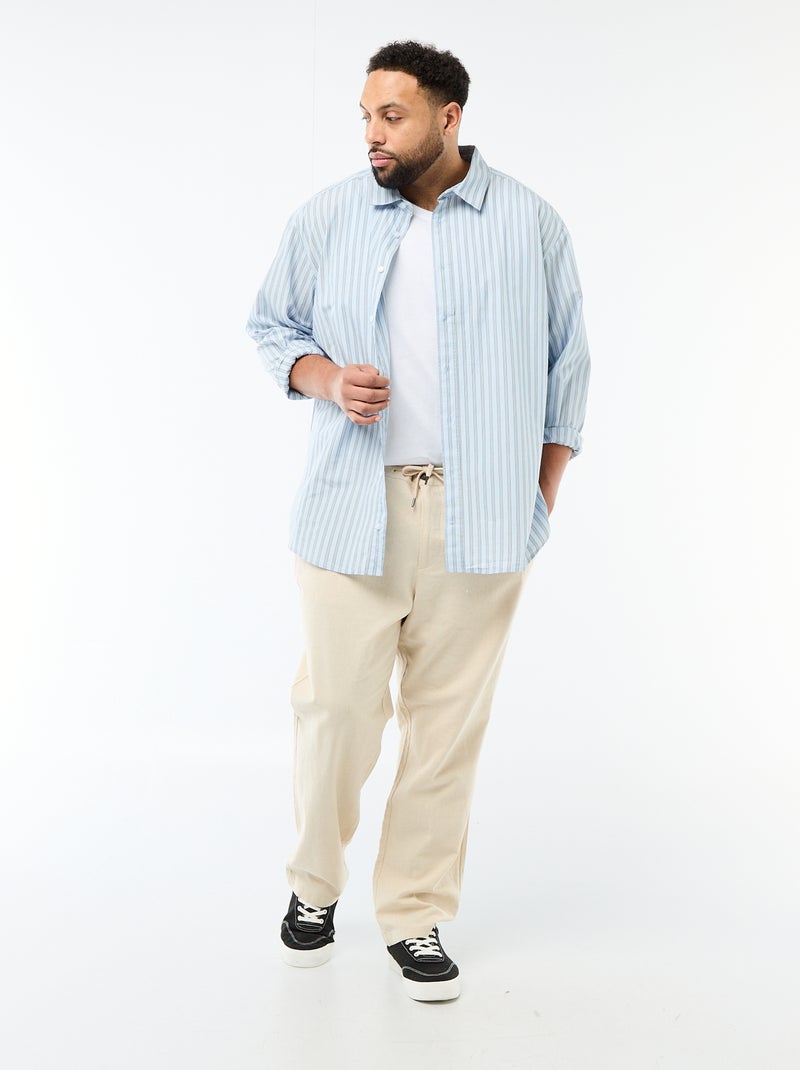 Camicia in popeline a righe Blu - Kiabi