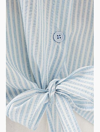 Camicia in popeline a righe con maniche a tre quarti bdart