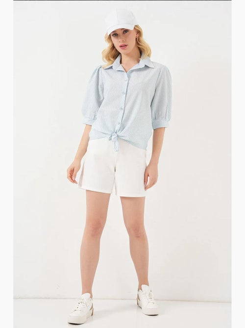 Camicia in popeline a righe con maniche a tre quarti bdart - Kiabi Camicia in popeline a righe con maniche a tre quarti bdart - Kiabi