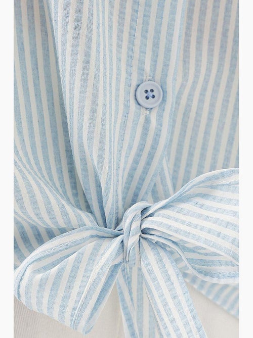 Camicia in popeline a righe con maniche a tre quarti bdart - Kiabi Camicia in popeline a righe con maniche a tre quarti bdart - Kiabi