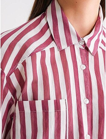 Camicia in popeline a righe con tasca mixray