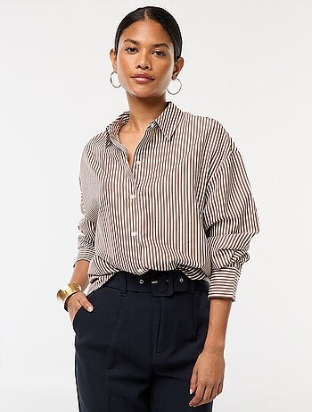 Camicia in popeline tinta unita
