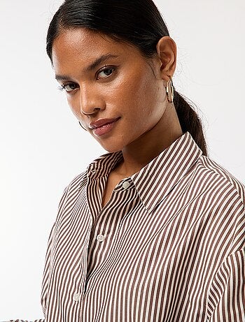 Camicia in popeline tinta unita
