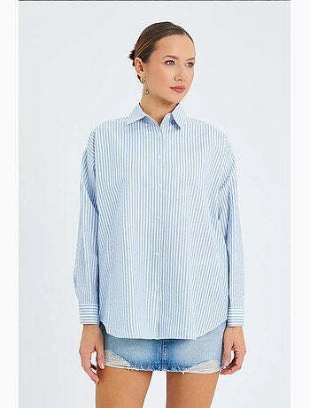 Camicia in popeline a righe mixray