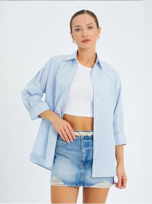 Camicia in popeline a righe mixray - Kiabi Camicia in popeline a righe mixray - Kiabi