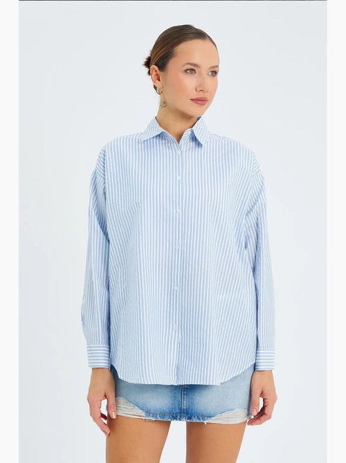Camicia in popeline a righe mixray - Kiabi Camicia in popeline a righe mixray - Kiabi