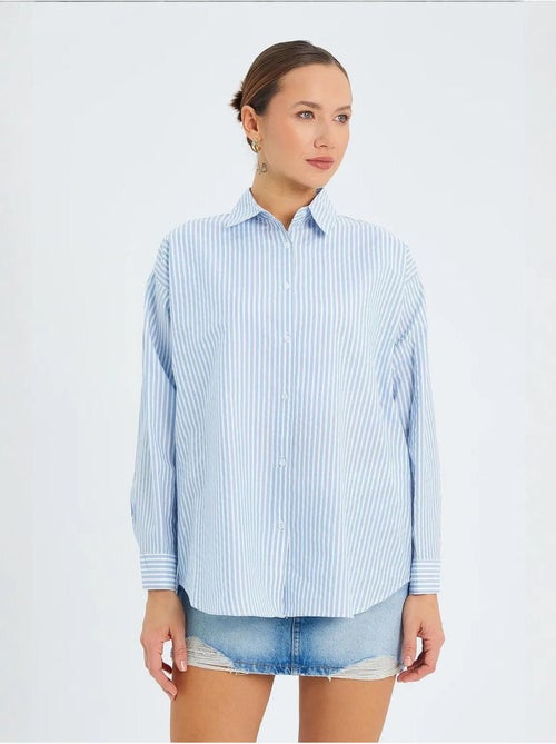 Camicia in popeline a righe mixray - Kiabi Camicia in popeline a righe mixray - Kiabi