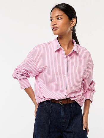 Camicia in popeline tinta unita