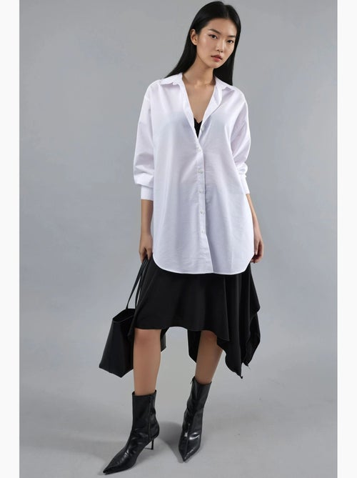 Camicia in popeline abbottonata con maniche lunghe busem - Kiabi Camicia in popeline abbottonata con maniche lunghe busem - Kiabi