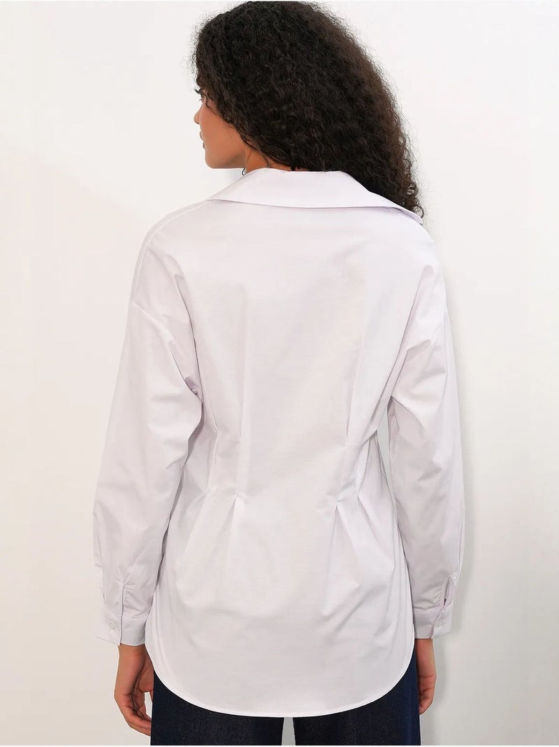 Camicia in popeline aderente con abbottonatura frontale bdart Bianco - Kiabi