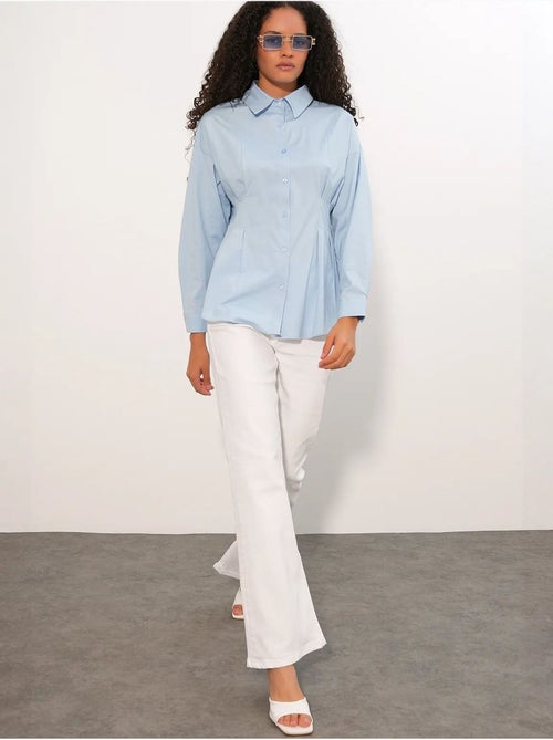 Camicia in popeline aderente con abbottonatura frontale bdart - Kiabi Camicia in popeline aderente con abbottonatura frontale bdart - Kiabi