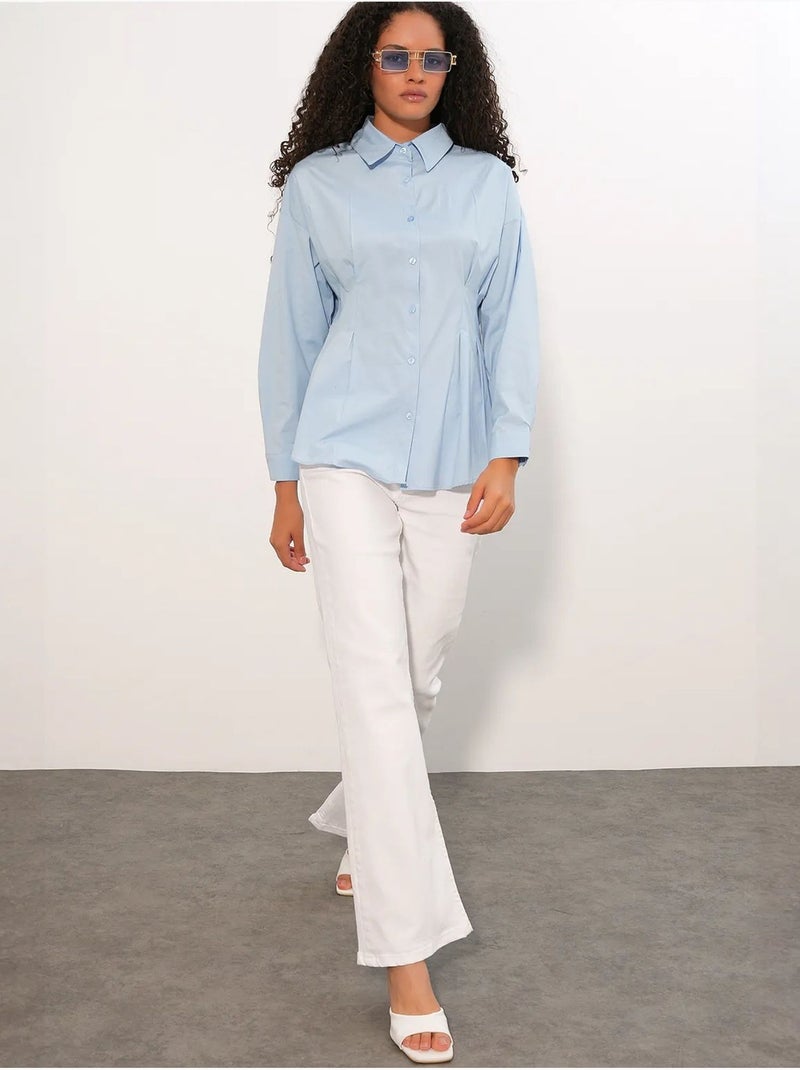 Camicia in popeline aderente con abbottonatura frontale bdart Blu cielo - Kiabi