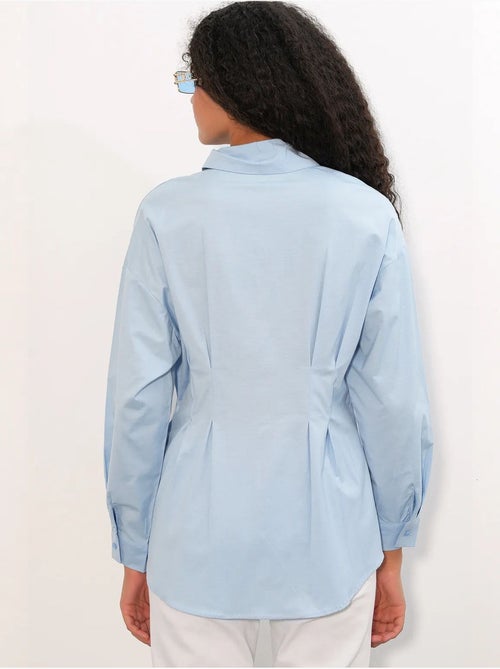 Camicia in popeline aderente con abbottonatura frontale bdart - Kiabi Camicia in popeline aderente con abbottonatura frontale bdart - Kiabi