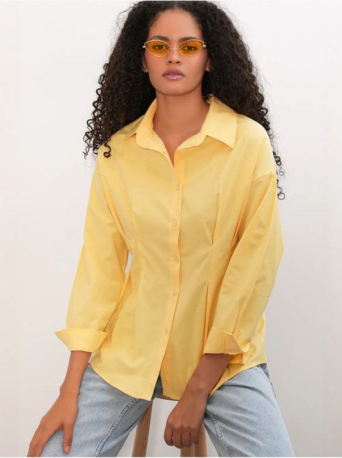 Camicia in popeline aderente con abbottonatura frontale bdart - Kiabi Camicia in popeline aderente con abbottonatura frontale bdart - Kiabi
