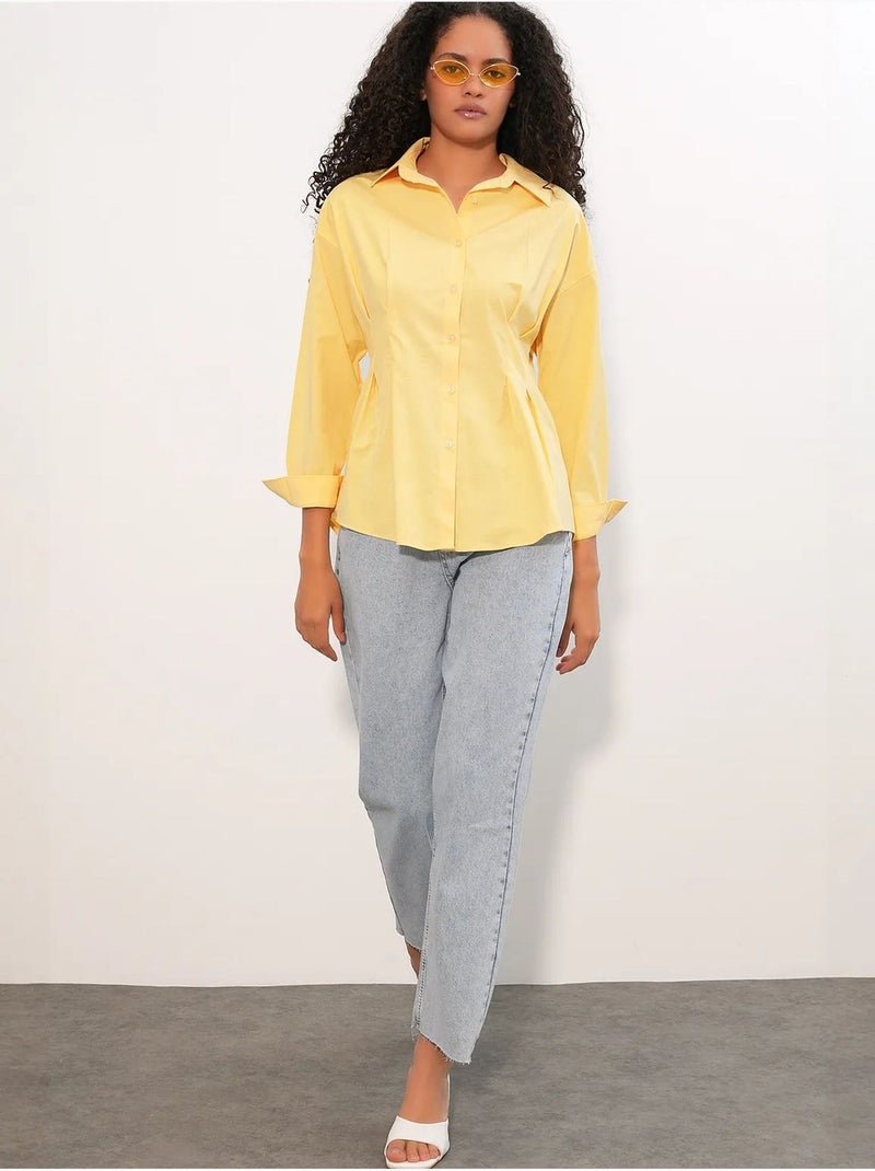 Camicia in popeline aderente con abbottonatura frontale bdart Giallo limone - Kiabi