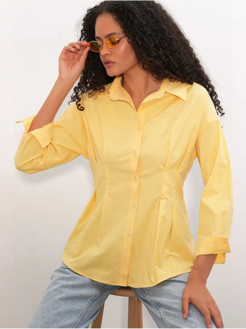 Camicia in popeline aderente con abbottonatura frontale bdart - Kiabi Camicia in popeline aderente con abbottonatura frontale bdart - Kiabi