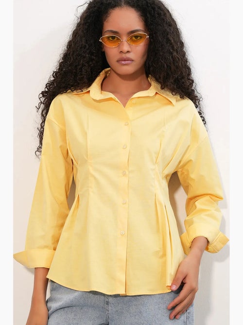 Camicia in popeline aderente con abbottonatura frontale bdart - Kiabi Camicia in popeline aderente con abbottonatura frontale bdart - Kiabi