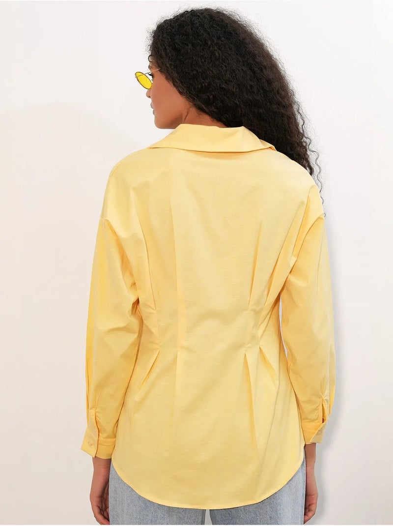 Camicia in popeline aderente con abbottonatura frontale bdart Giallo limone - Kiabi