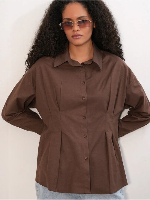 Camicia in popeline aderente con abbottonatura frontale bdart - Kiabi Camicia in popeline aderente con abbottonatura frontale bdart - Kiabi