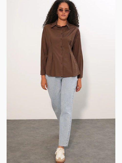 Camicia in popeline aderente con abbottonatura frontale bdart - Kiabi Camicia in popeline aderente con abbottonatura frontale bdart - Kiabi