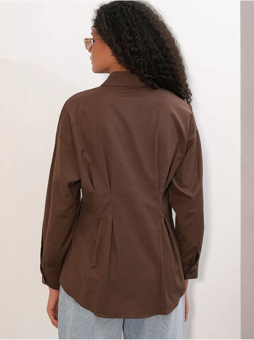 Camicia in popeline aderente con abbottonatura frontale bdart - Kiabi Camicia in popeline aderente con abbottonatura frontale bdart - Kiabi