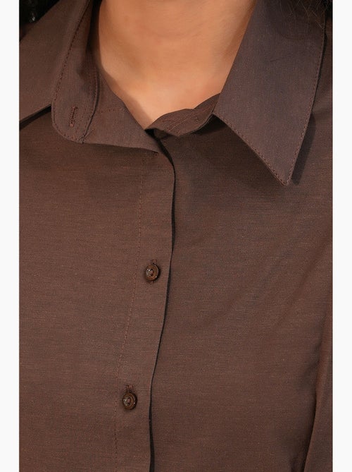 Camicia in popeline aderente con abbottonatura frontale bdart - Kiabi Camicia in popeline aderente con abbottonatura frontale bdart - Kiabi