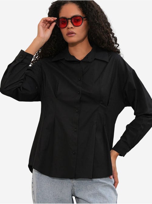 Camicia in popeline aderente con abbottonatura frontale bdart - Kiabi Camicia in popeline aderente con abbottonatura frontale bdart - Kiabi