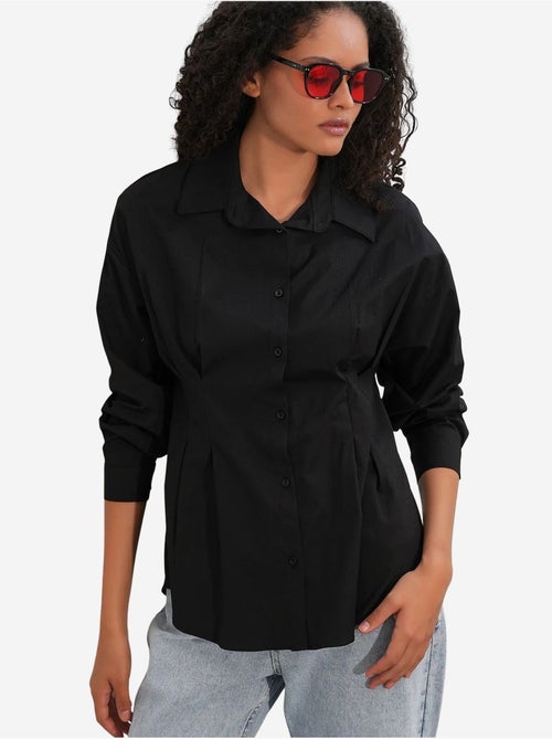 Camicia in popeline aderente con abbottonatura frontale bdart - Kiabi Camicia in popeline aderente con abbottonatura frontale bdart - Kiabi
