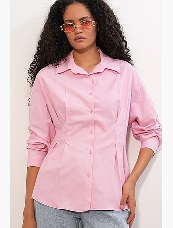 Camicia in popeline aderente con abbottonatura frontale bdart