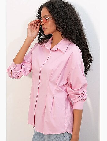 Camicia in popeline aderente con abbottonatura frontale bdart