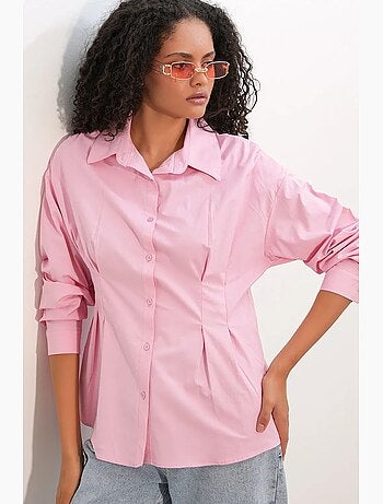 Camicia in popeline aderente con abbottonatura frontale bdart