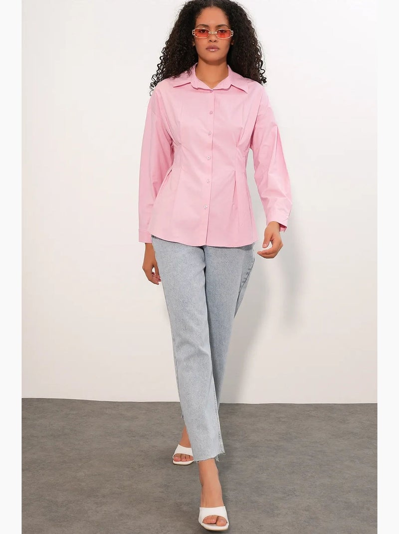 Camicia in popeline aderente con abbottonatura frontale bdart Rosa - Kiabi